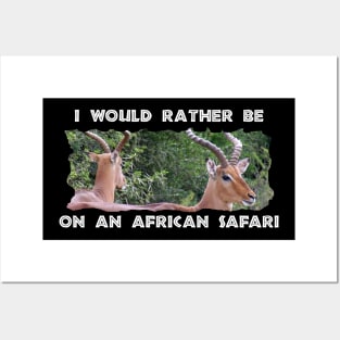 I Would Rather Be On An African Safari Impala Mirror Posters and Art